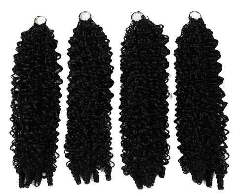 LUXLUXE Burmese Synthetic Crochet Hair Extensions – 14" 78g, 18" 100g, 22" 120g Pre Separated 100 Strands Feather Hairpiece for Soft Curly Protective Styles