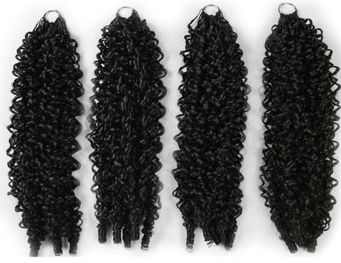 LUXLUXE Burmese Synthetic Crochet Hair Extensions – 14" 78g, 18" 100g, 22" 120g Pre Separated 100 Strands Feather Hairpiece for Soft Curly Protective Styles