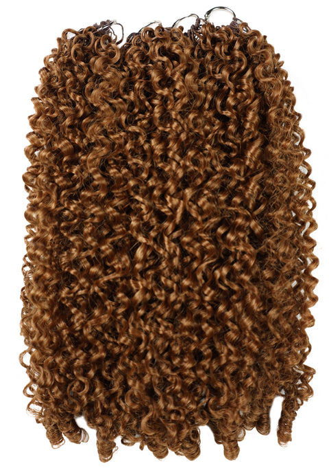 LUXLUXE Burmese Synthetic Crochet Hair Extensions – 14" 78g, 18" 100g, 22" 120g Pre Separated 100 Strands Feather Hairpiece for Soft Curly Protective Styles