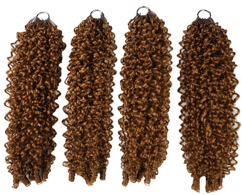 LUXLUXE Burmese Synthetic Crochet Hair Extensions – 14" 78g, 18" 100g, 22" 120g Pre Separated 100 Strands Feather Hairpiece for Soft Curly Protective Styles