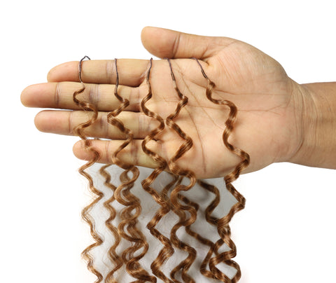 LUXLUXE Burmese Synthetic Crochet Hair Extensions – 14" 78g, 18" 100g, 22" 120g Pre Separated 100 Strands Feather Hairpiece for Soft Curly Protective Styles