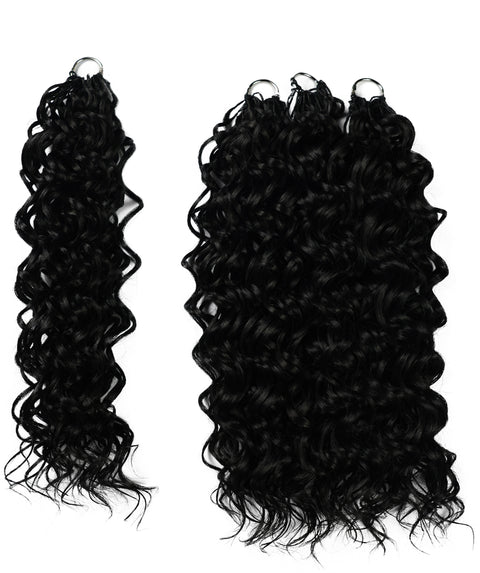 LUXLUXE Hawaiian Synthetic Crochet Hair Extensions – 14" 78g, 18" 100g, 22" 120g  Pre Separated 100 Strands Feather Hairpiece for Curly Protective Styles