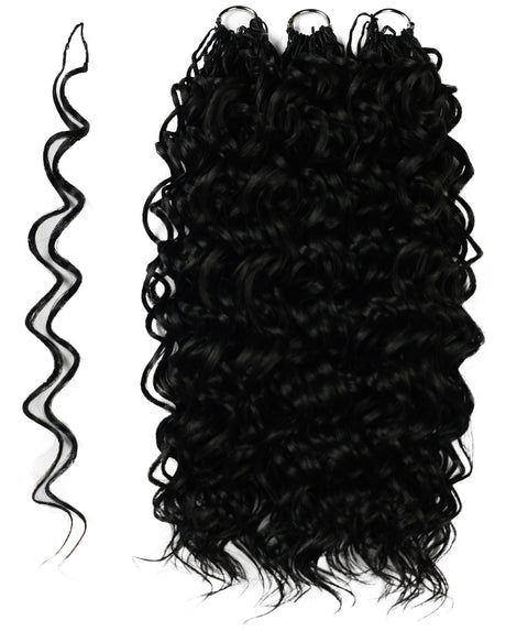LUXLUXE Hawaiian Synthetic Crochet Hair Extensions – 14" 78g, 18" 100g, 22" 120g  Pre Separated 100 Strands Feather Hairpiece for Curly Protective Styles