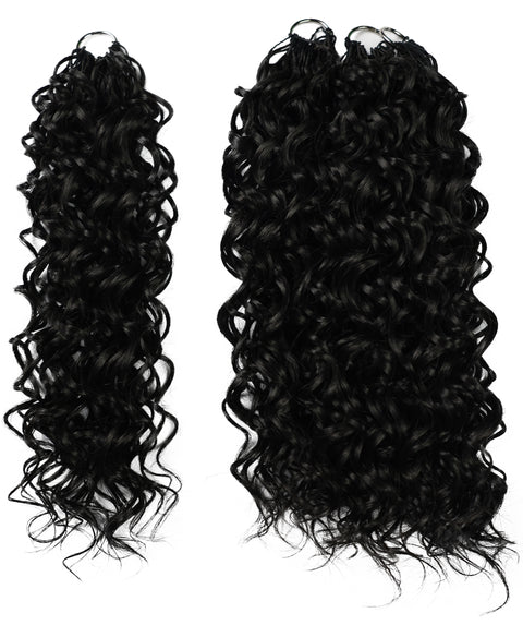 LUXLUXE Hawaiian Synthetic Crochet Hair Extensions – 14" 78g, 18" 100g, 22" 120g  Pre Separated 100 Strands Feather Hairpiece for Curly Protective Styles