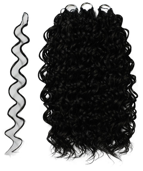 LUXLUXE Hawaiian Synthetic Crochet Hair Extensions – 14" 78g, 18" 100g, 22" 120g  Pre Separated 100 Strands Feather Hairpiece for Curly Protective Styles