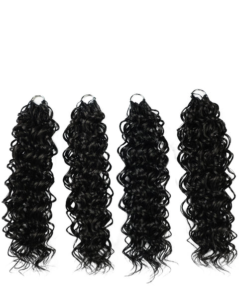 LUXLUXE Hawaiian Synthetic Crochet Hair Extensions – 14" 78g, 18" 100g, 22" 120g  Pre Separated 100 Strands Feather Hairpiece for Curly Protective Styles