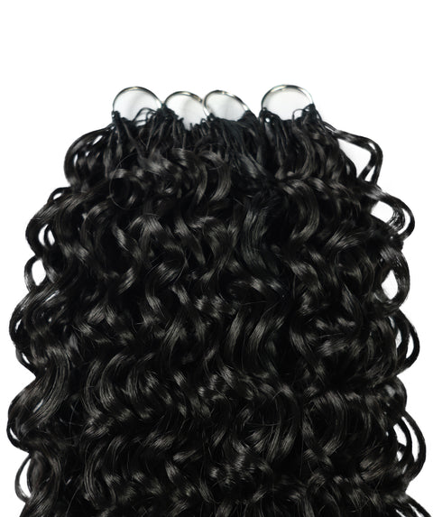 LUXLUXE Hawaiian Synthetic Crochet Hair Extensions – 14" 78g, 18" 100g, 22" 120g  Pre Separated 100 Strands Feather Hairpiece for Curly Protective Styles