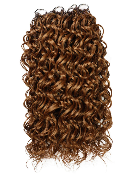 LUXLUXE Hawaiian Synthetic Crochet Hair Extensions – 14" 78g, 18" 100g, 22" 120g  Pre Separated 100 Strands Feather Hairpiece for Curly Protective Styles