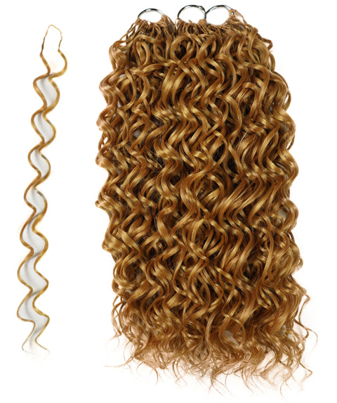 LUXLUXE Hawaiian Synthetic Crochet Hair Extensions – 14" 78g, 18" 100g, 22" 120g  Pre Separated 100 Strands Feather Hairpiece for Curly Protective Styles
