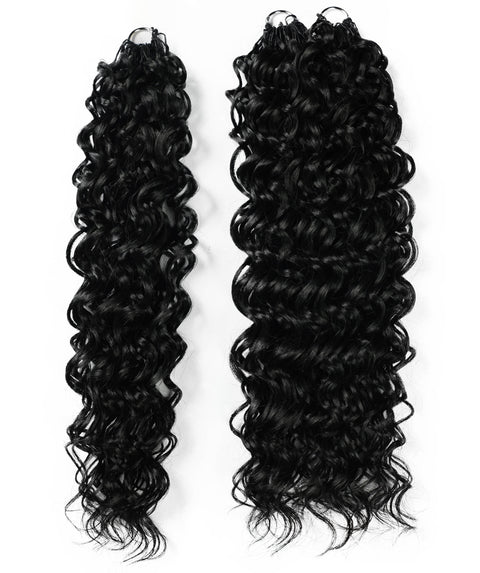 LUXLUXE Hawaiian Synthetic Crochet Hair Extensions – 14" 78g, 18" 100g, 22" 120g  Pre Separated 100 Strands Feather Hairpiece for Curly Protective Styles