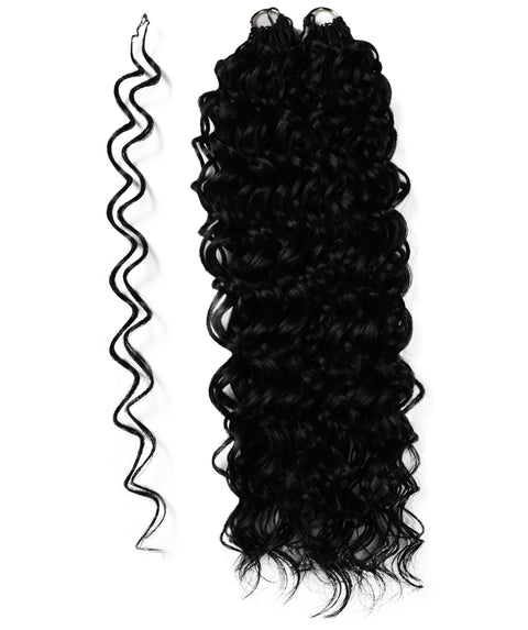 LUXLUXE Hawaiian Synthetic Crochet Hair Extensions – 14" 78g, 18" 100g, 22" 120g  Pre Separated 100 Strands Feather Hairpiece for Curly Protective Styles
