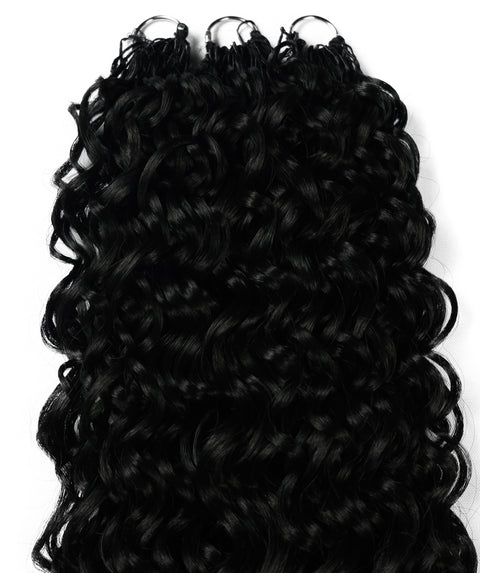 LUXLUXE Hawaiian Synthetic Crochet Hair Extensions – 14" 78g, 18" 100g, 22" 120g  Pre Separated 100 Strands Feather Hairpiece for Curly Protective Styles