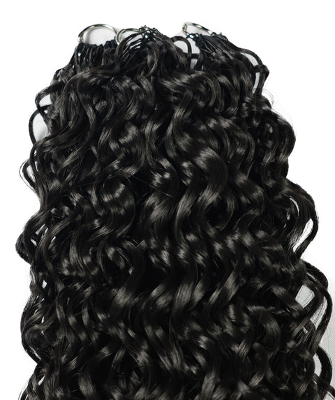 LUXLUXE Hawaiian Synthetic Crochet Hair Extensions – 14" 78g, 18" 100g, 22" 120g  Pre Separated 100 Strands Feather Hairpiece for Curly Protective Styles