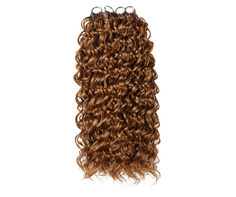 LUXLUXE Hawaiian Synthetic Crochet Hair Extensions – 14" 78g, 18" 100g, 22" 120g  Pre Separated 100 Strands Feather Hairpiece for Curly Protective Styles