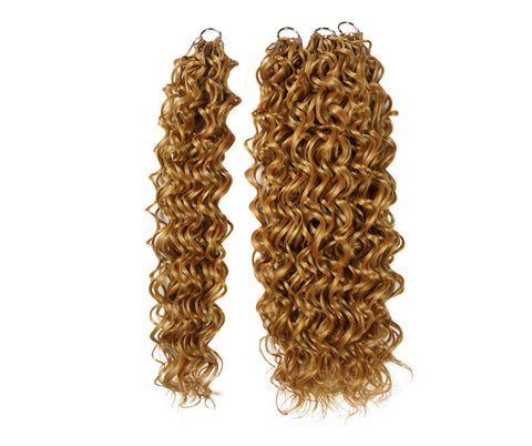 LUXLUXE Hawaiian Synthetic Crochet Hair Extensions – 14" 78g, 18" 100g, 22" 120g  Pre Separated 100 Strands Feather Hairpiece for Curly Protective Styles