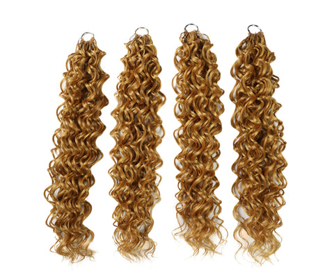 LUXLUXE Hawaiian Synthetic Crochet Hair Extensions – 14" 78g, 18" 100g, 22" 120g  Pre Separated 100 Strands Feather Hairpiece for Curly Protective Styles
