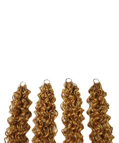 LUXLUXE Hawaiian Synthetic Crochet Hair Extensions – 14" 78g, 18" 100g, 22" 120g  Pre Separated 100 Strands Feather Hairpiece for Curly Protective Styles