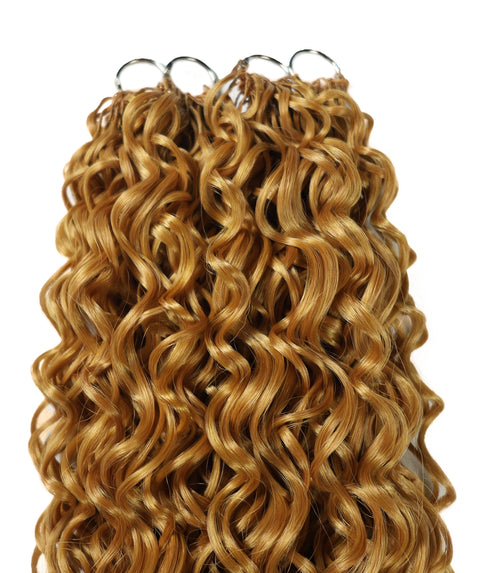 LUXLUXE Hawaiian Synthetic Crochet Hair Extensions – 14" 78g, 18" 100g, 22" 120g  Pre Separated 100 Strands Feather Hairpiece for Curly Protective Styles