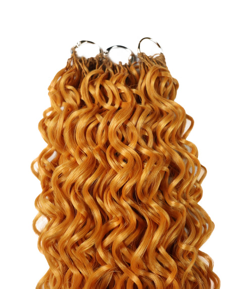 LUXLUXE Hawaiian Synthetic Crochet Hair Extensions – 14" 78g, 18" 100g, 22" 120g  Pre Separated 100 Strands Feather Hairpiece for Curly Protective Styles