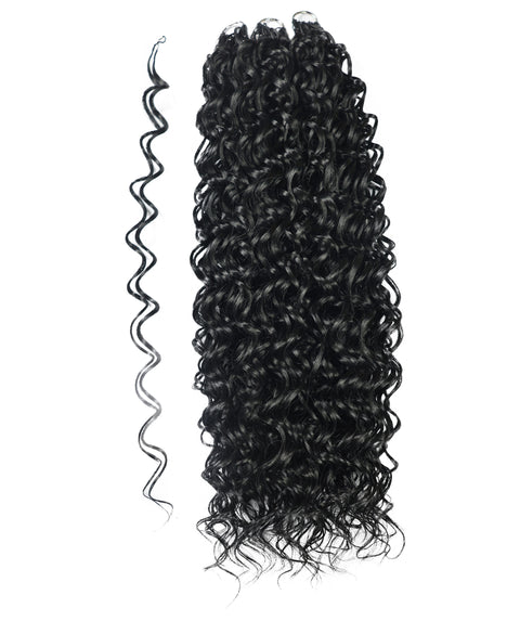 LUXLUXE Hawaiian Synthetic Crochet Hair Extensions – 14" 78g, 18" 100g, 22" 120g  Pre Separated 100 Strands Feather Hairpiece for Curly Protective Styles
