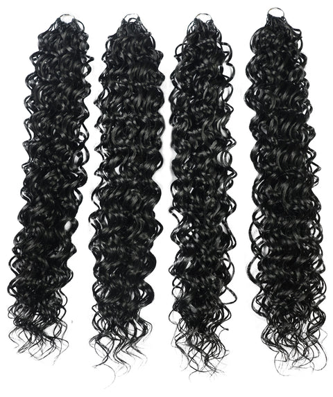 LUXLUXE Hawaiian Synthetic Crochet Hair Extensions – 14" 78g, 18" 100g, 22" 120g  Pre Separated 100 Strands Feather Hairpiece for Curly Protective Styles