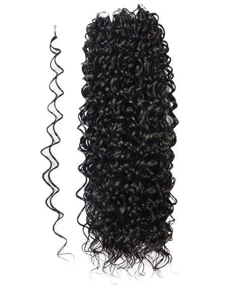 LUXLUXE Hawaiian Synthetic Crochet Hair Extensions – 14" 78g, 18" 100g, 22" 120g  Pre Separated 100 Strands Feather Hairpiece for Curly Protective Styles