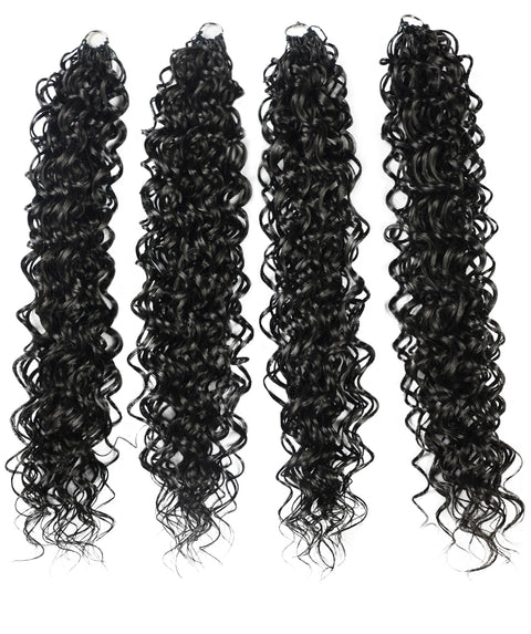 LUXLUXE Hawaiian Synthetic Crochet Hair Extensions – 14" 78g, 18" 100g, 22" 120g  Pre Separated 100 Strands Feather Hairpiece for Curly Protective Styles