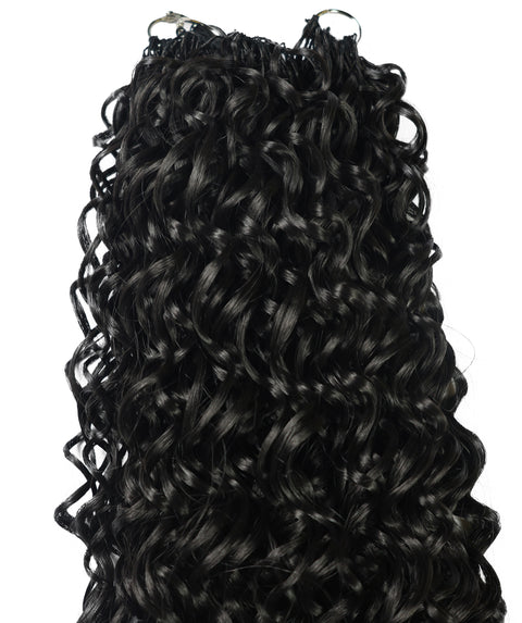 LUXLUXE Hawaiian Synthetic Crochet Hair Extensions – 14" 78g, 18" 100g, 22" 120g  Pre Separated 100 Strands Feather Hairpiece for Curly Protective Styles