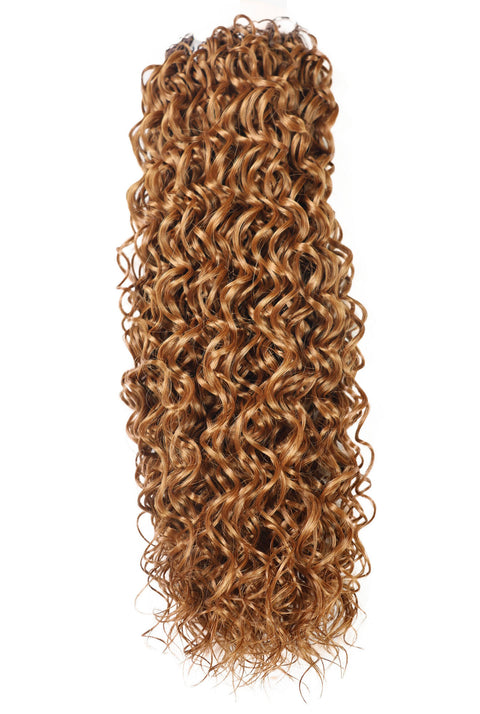 LUXLUXE Hawaiian Synthetic Crochet Hair Extensions – 14" 78g, 18" 100g, 22" 120g  Pre Separated 100 Strands Feather Hairpiece for Curly Protective Styles