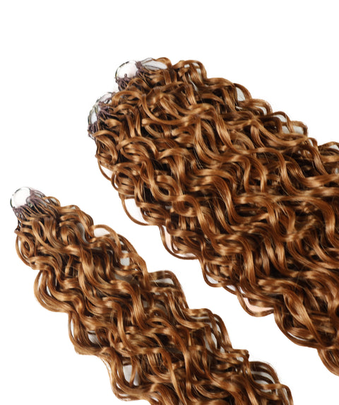 LUXLUXE Hawaiian Synthetic Crochet Hair Extensions – 14" 78g, 18" 100g, 22" 120g  Pre Separated 100 Strands Feather Hairpiece for Curly Protective Styles