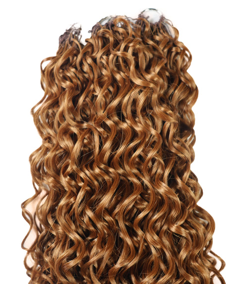 LUXLUXE Hawaiian Synthetic Crochet Hair Extensions – 14" 78g, 18" 100g, 22" 120g  Pre Separated 100 Strands Feather Hairpiece for Curly Protective Styles