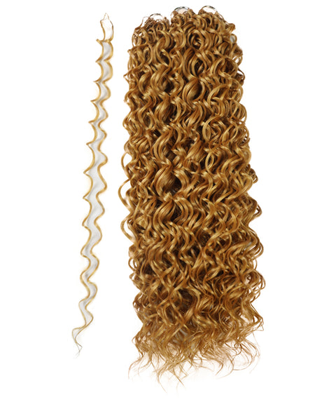 LUXLUXE Hawaiian Synthetic Crochet Hair Extensions – 14" 78g, 18" 100g, 22" 120g  Pre Separated 100 Strands Feather Hairpiece for Curly Protective Styles