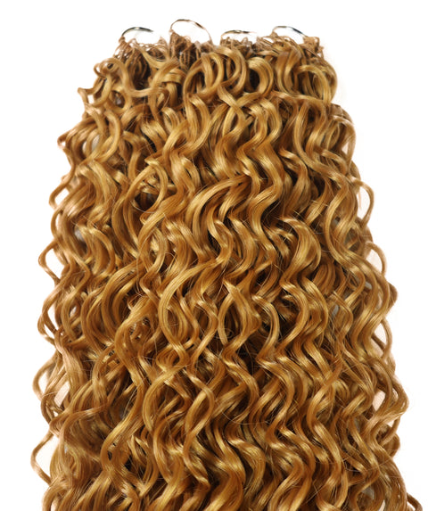 LUXLUXE Hawaiian Synthetic Crochet Hair Extensions – 14" 78g, 18" 100g, 22" 120g  Pre Separated 100 Strands Feather Hairpiece for Curly Protective Styles