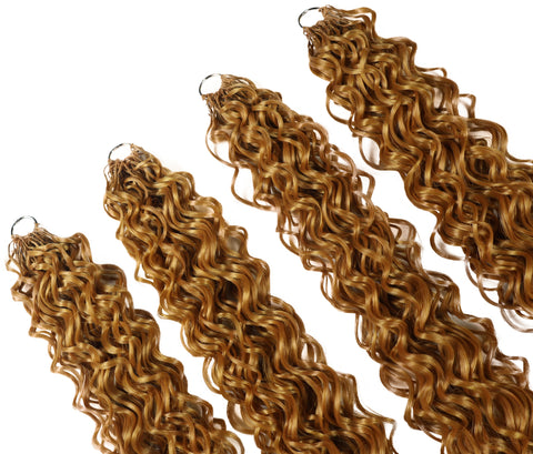 LUXLUXE Hawaiian Synthetic Crochet Hair Extensions – 14" 78g, 18" 100g, 22" 120g  Pre Separated 100 Strands Feather Hairpiece for Curly Protective Styles