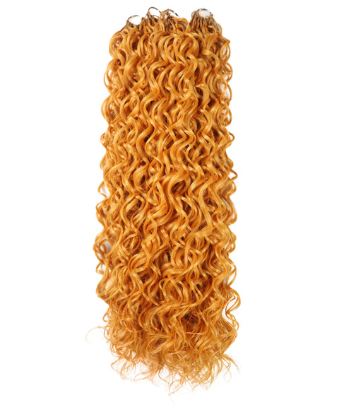 LUXLUXE Hawaiian Synthetic Crochet Hair Extensions – 14" 78g, 18" 100g, 22" 120g  Pre Separated 100 Strands Feather Hairpiece for Curly Protective Styles