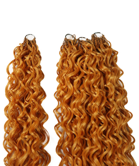 LUXLUXE Hawaiian Synthetic Crochet Hair Extensions – 14" 78g, 18" 100g, 22" 120g  Pre Separated 100 Strands Feather Hairpiece for Curly Protective Styles