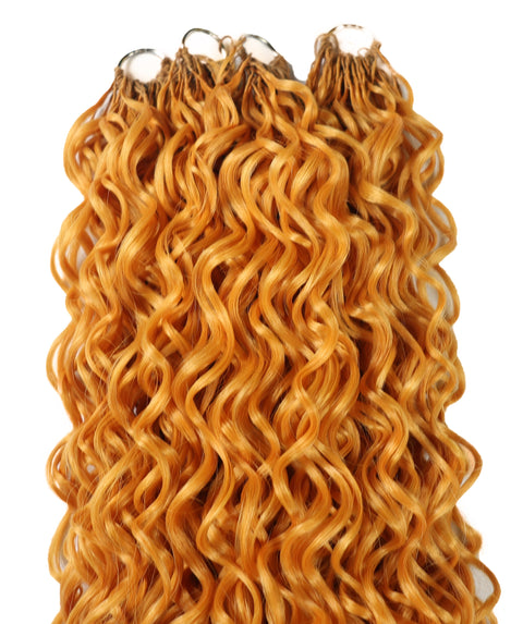 LUXLUXE Hawaiian Synthetic Crochet Hair Extensions – 14" 78g, 18" 100g, 22" 120g  Pre Separated 100 Strands Feather Hairpiece for Curly Protective Styles