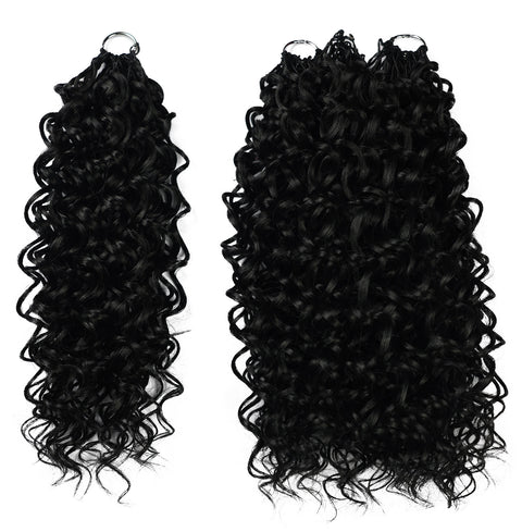 LUXLUXE Dominican Synthetic Crochet Hair Extensions – 14" 78g, 18" 100g, 22" 120g Pre Separated 100 Strands Feather Curly Hairpiece
