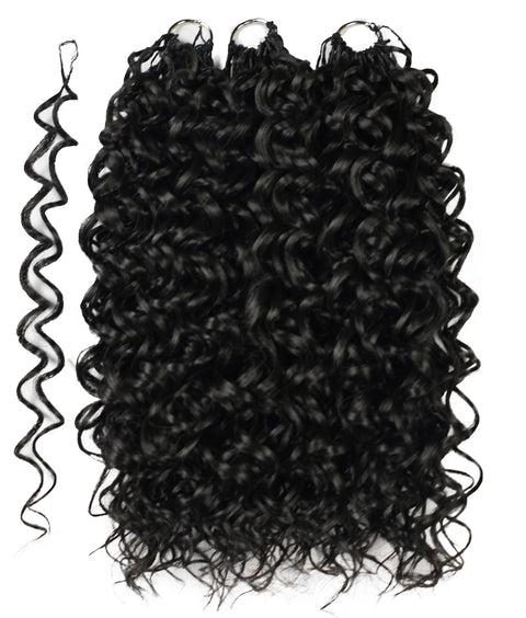 LUXLUXE Dominican Synthetic Crochet Hair Extensions – 14" 78g, 18" 100g, 22" 120g Pre Separated 100 Strands Feather Curly Hairpiece