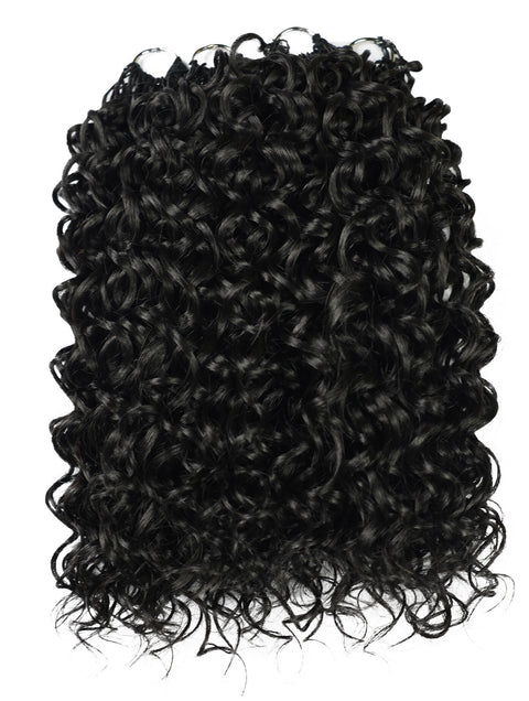 LUXLUXE Dominican Synthetic Crochet Hair Extensions – 14" 78g, 18" 100g, 22" 120g Pre Separated 100 Strands Feather Curly Hairpiece
