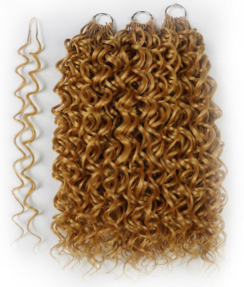 LUXLUXE Dominican Synthetic Crochet Hair Extensions – 14" 78g, 18" 100g, 22" 120g Pre Separated 100 Strands Feather Curly Hairpiece