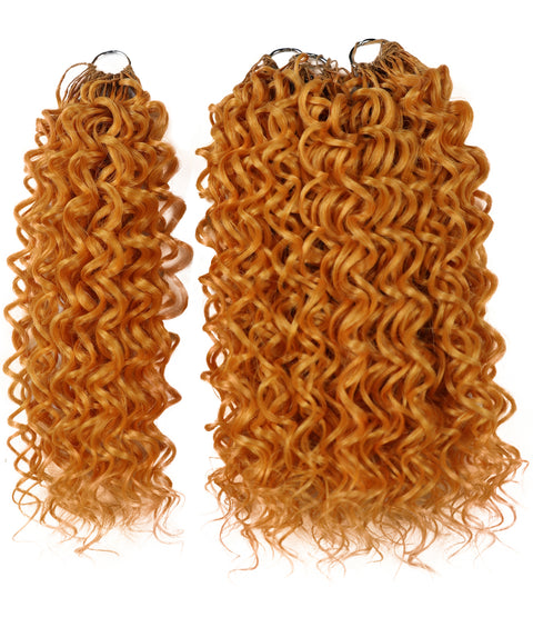 LUXLUXE Dominican Synthetic Crochet Hair Extensions – 14" 78g, 18" 100g, 22" 120g Pre Separated 100 Strands Feather Curly Hairpiece