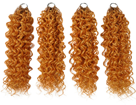 LUXLUXE Dominican Synthetic Crochet Hair Extensions – 14" 78g, 18" 100g, 22" 120g Pre Separated 100 Strands Feather Curly Hairpiece