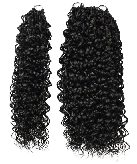 LUXLUXE Dominican Synthetic Crochet Hair Extensions – 14" 78g, 18" 100g, 22" 120g Pre Separated 100 Strands Feather Curly Hairpiece