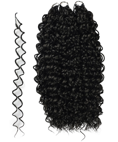 LUXLUXE Dominican Synthetic Crochet Hair Extensions – 14" 78g, 18" 100g, 22" 120g Pre Separated 100 Strands Feather Curly Hairpiece