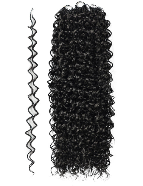 LUXLUXE Dominican Synthetic Crochet Hair Extensions – 14" 78g, 18" 100g, 22" 120g Pre Separated 100 Strands Feather Curly Hairpiece