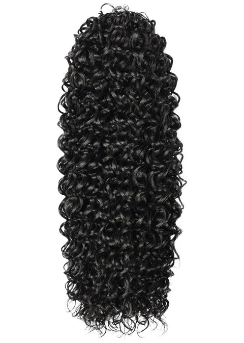 LUXLUXE Dominican Synthetic Crochet Hair Extensions – 14" 78g, 18" 100g, 22" 120g Pre Separated 100 Strands Feather Curly Hairpiece