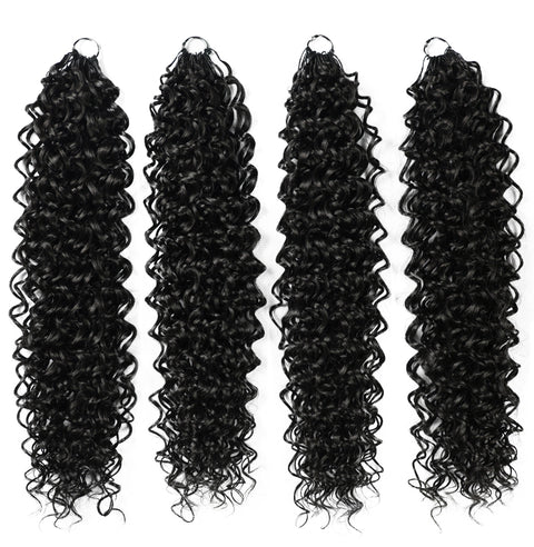 LUXLUXE Dominican Synthetic Crochet Hair Extensions – 14" 78g, 18" 100g, 22" 120g Pre Separated 100 Strands Feather Curly Hairpiece