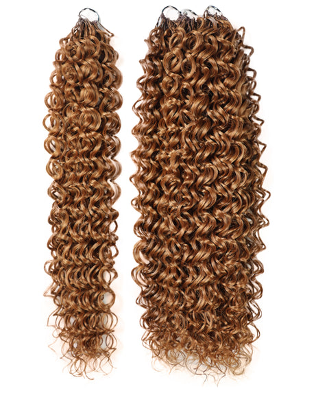 LUXLUXE Dominican Synthetic Crochet Hair Extensions – 14" 78g, 18" 100g, 22" 120g Pre Separated 100 Strands Feather Curly Hairpiece