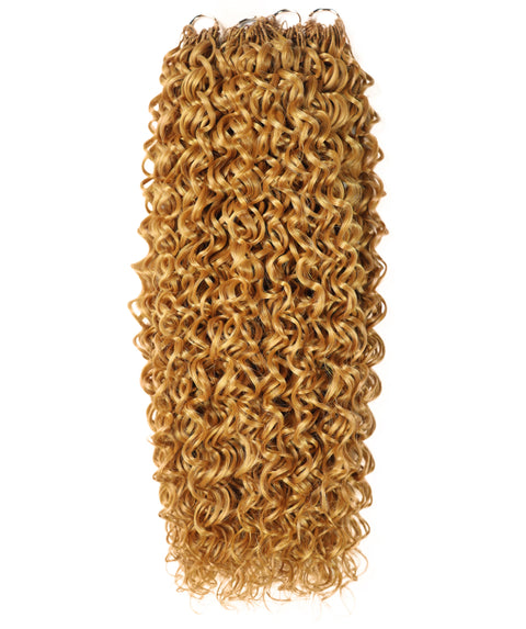LUXLUXE Dominican Synthetic Crochet Hair Extensions – 14" 78g, 18" 100g, 22" 120g Pre Separated 100 Strands Feather Curly Hairpiece
